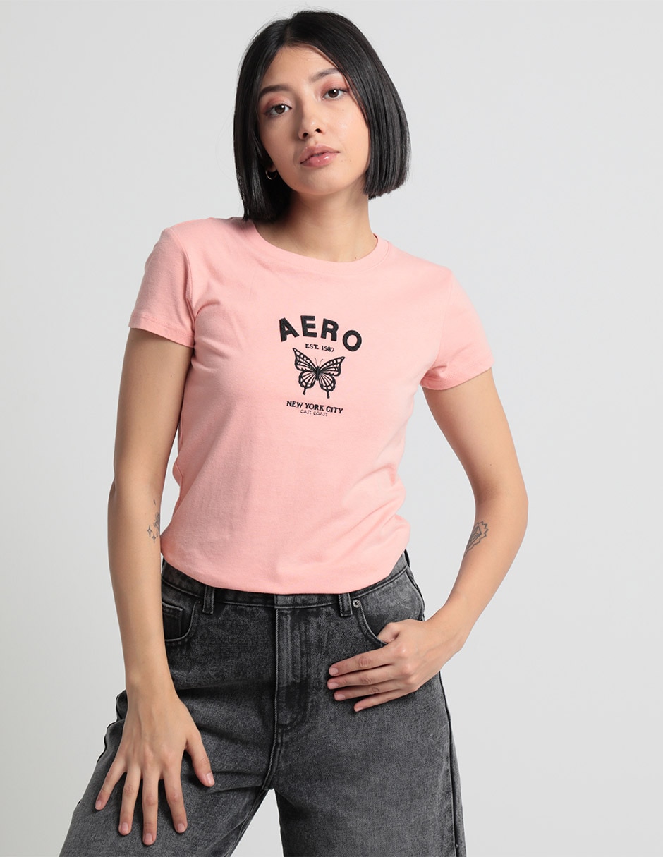 Playera manga corta Aeropostale cuello redondo para mujer