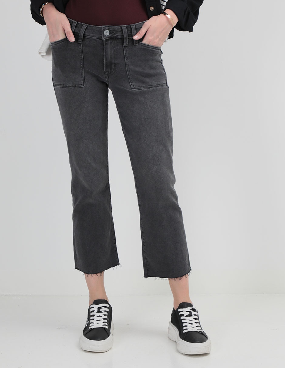 Jeans straight corte cadera para mujer 1