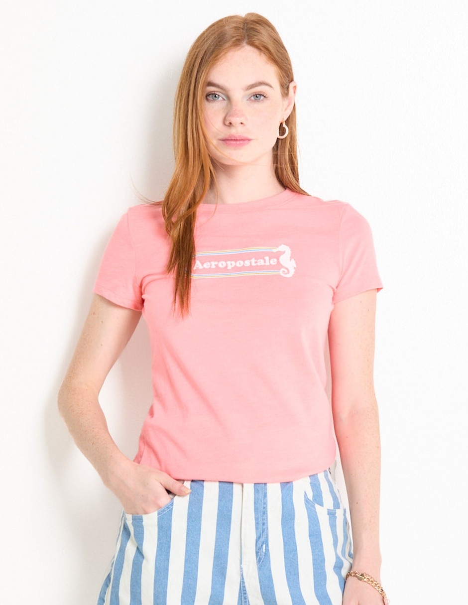 Playera manga corta Aéropostale cuello redondo para mujer Liverpool