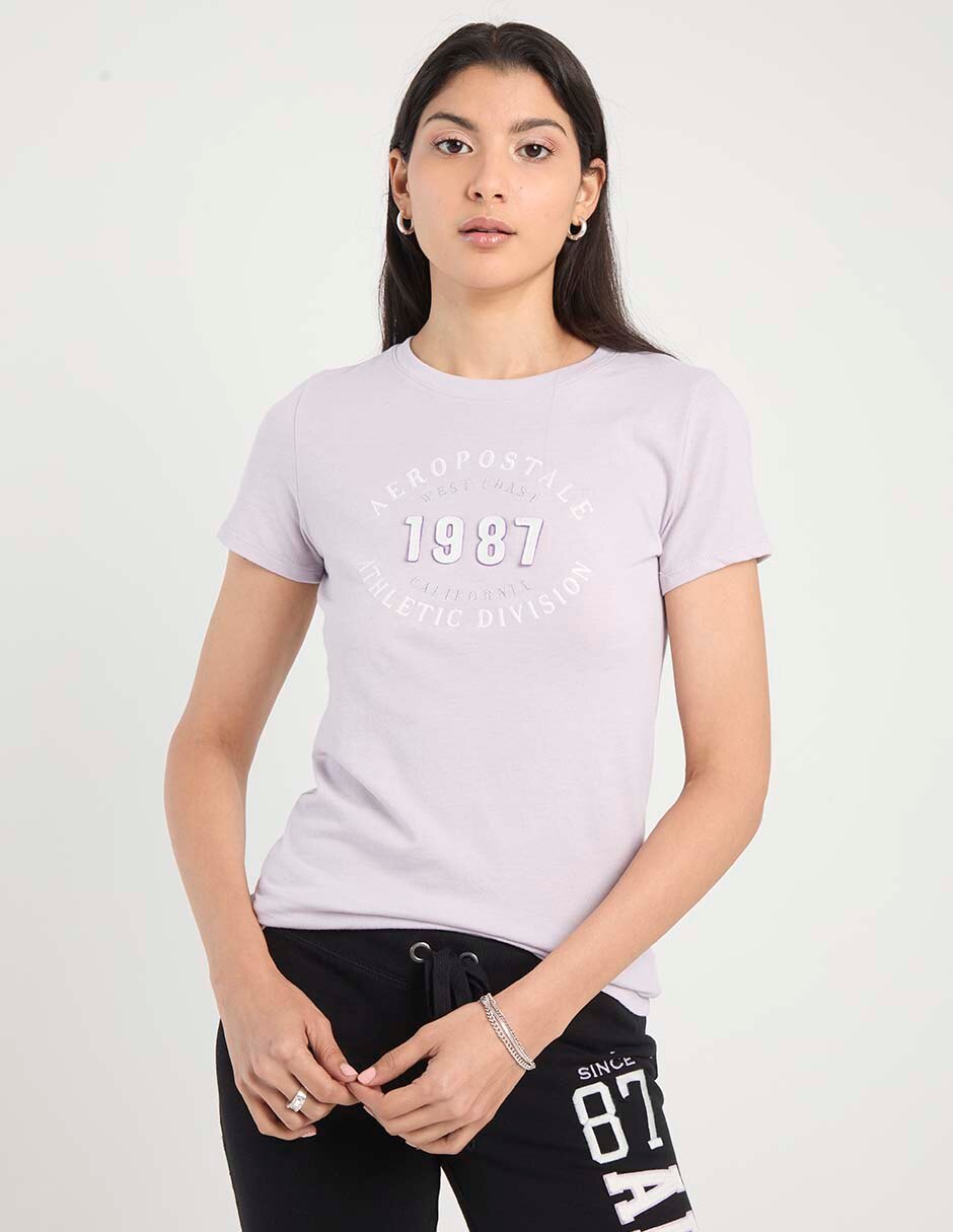 Playera manga corta cuello redondo para mujer 1