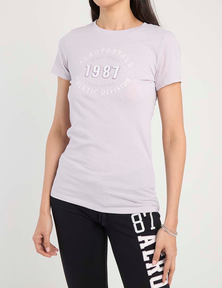 Playera manga corta cuello redondo para mujer