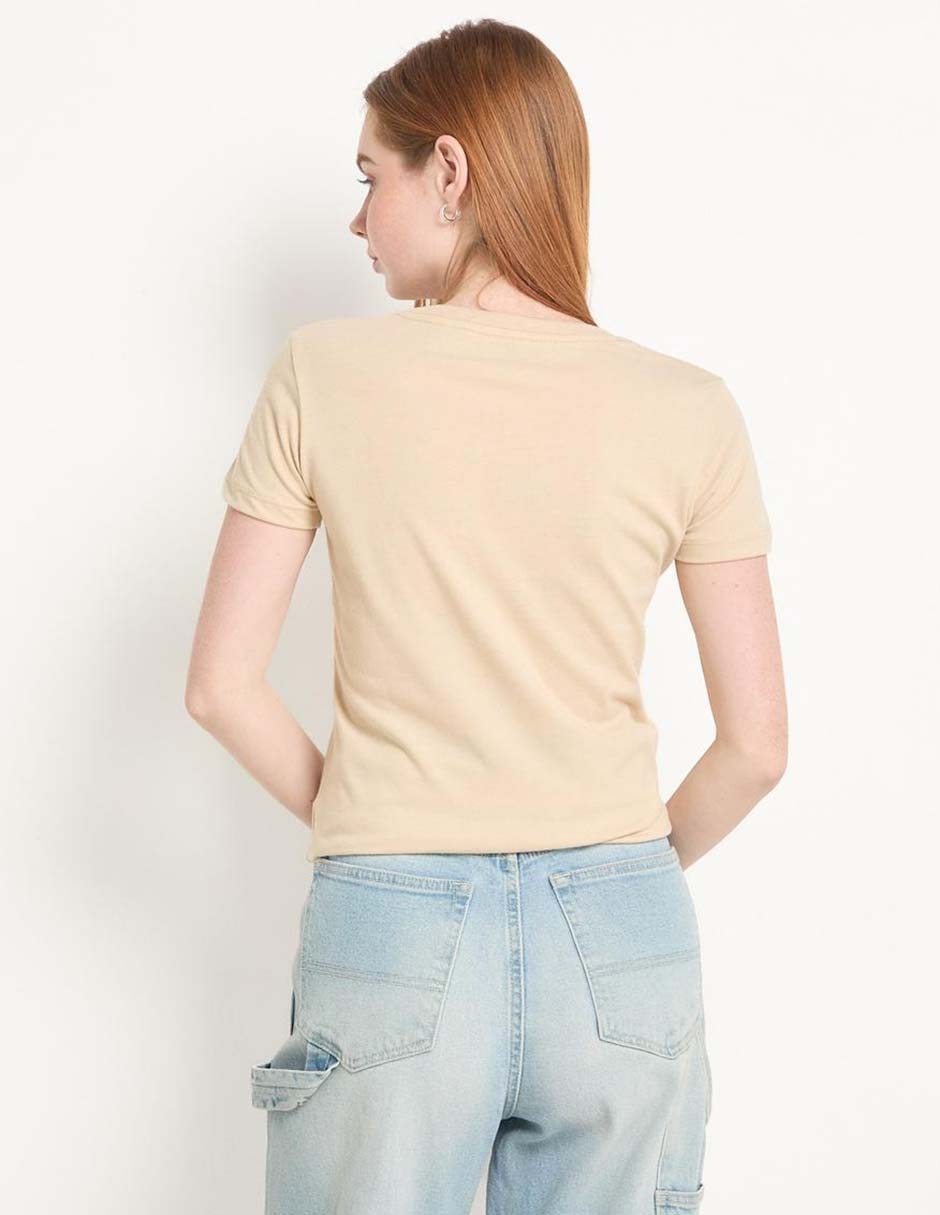 Playera manga corta cuello redondo para mujer 2