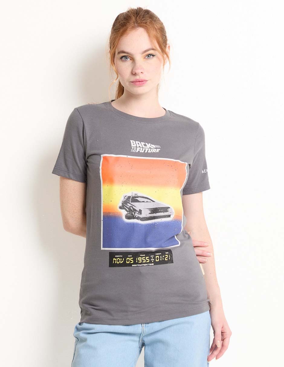 Playera manga corta cuello redondo para mujer