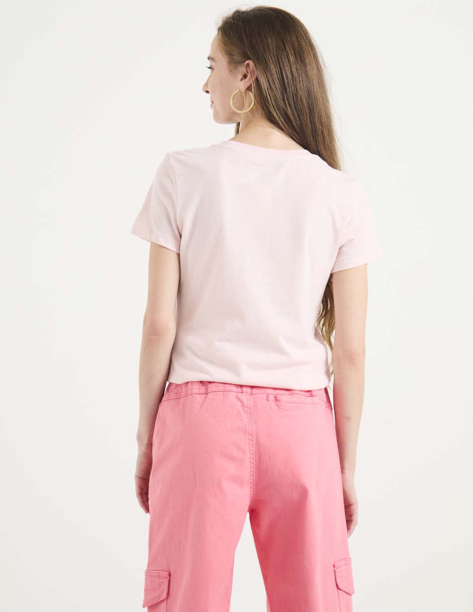 Playera manga corta cuello redondo para mujer 2