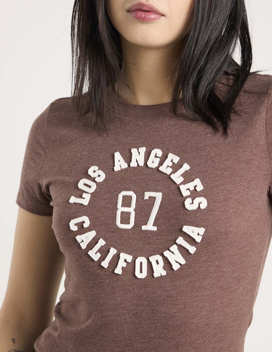 Playera manga corta cuello redondo para mujer 4