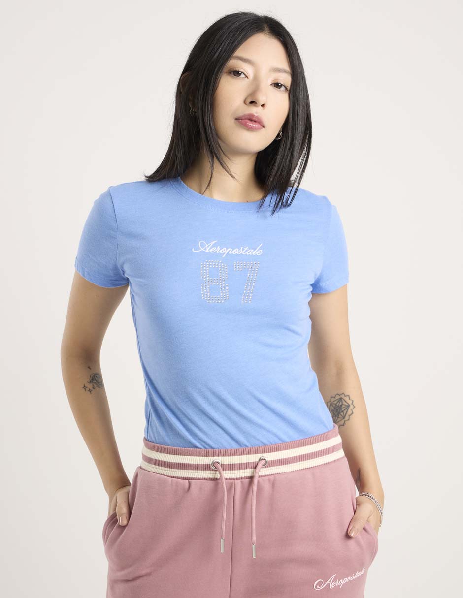 Playera manga corta Aeropostale cuello redondo para mujer