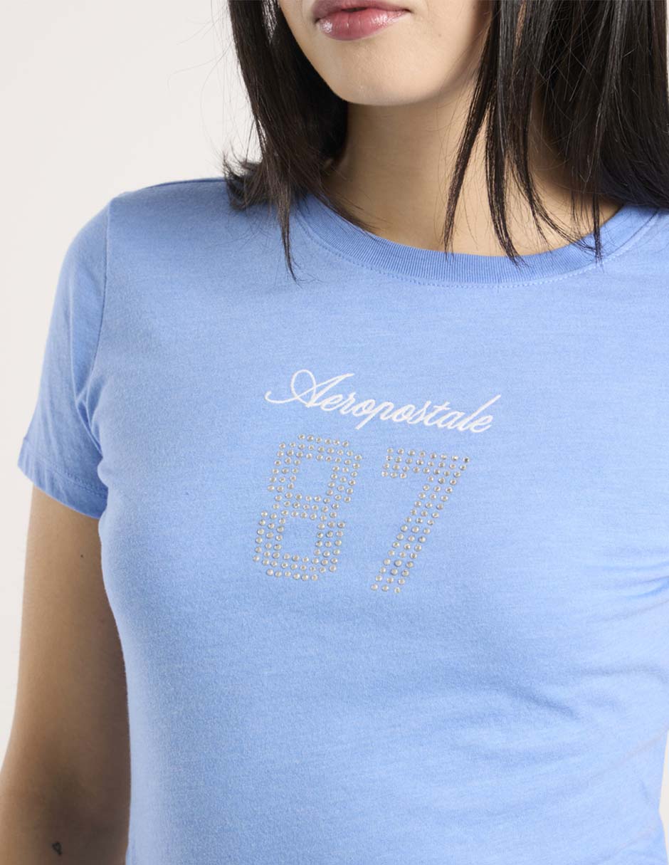 Playera manga corta cuello redondo para mujer 4