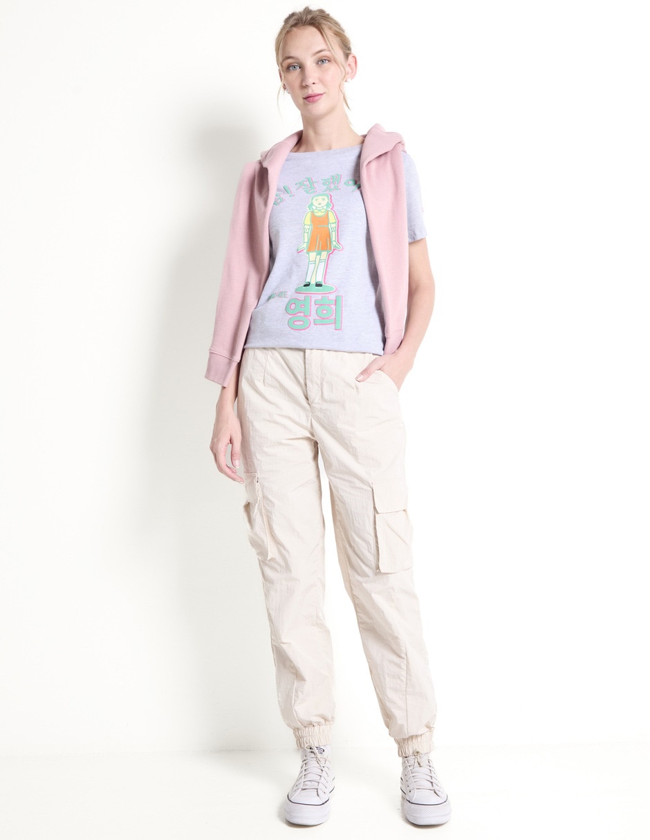 Playera manga corta Squid Game cuello redondo para mujer 3