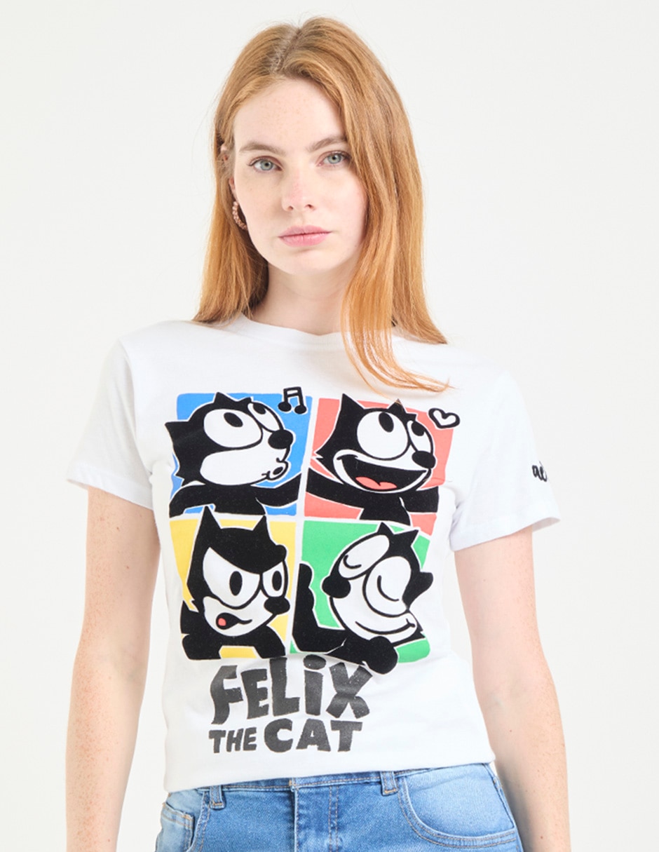 Playera manga corta cuello redondo para mujer