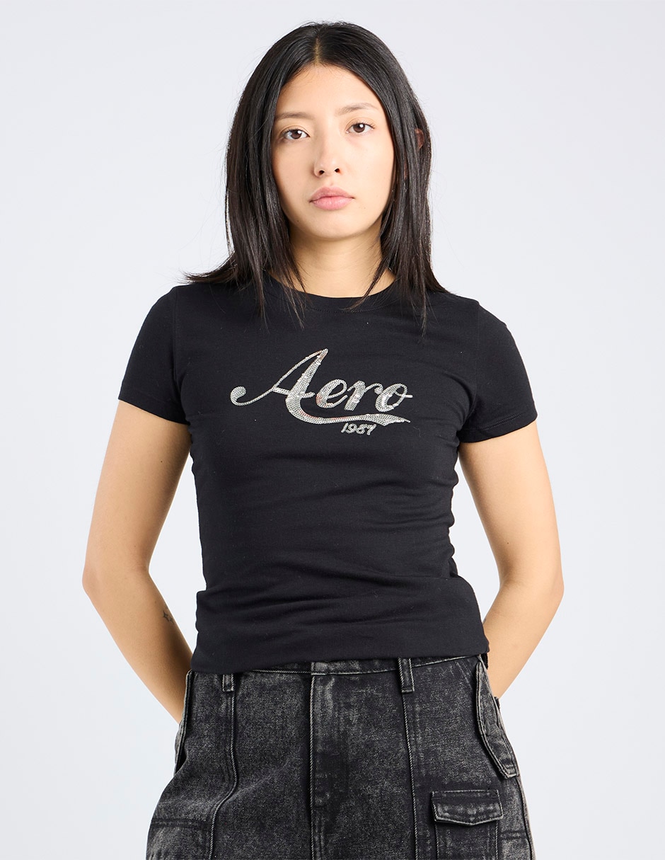 Playera manga corta cuello redondo para mujer
