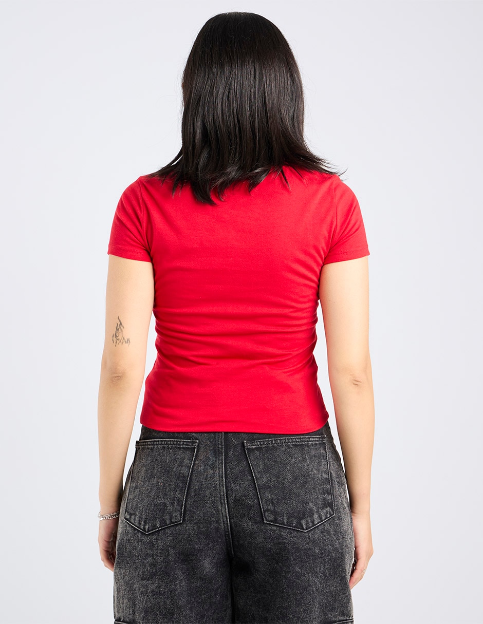 Playera manga corta cuello redondo para mujer 7