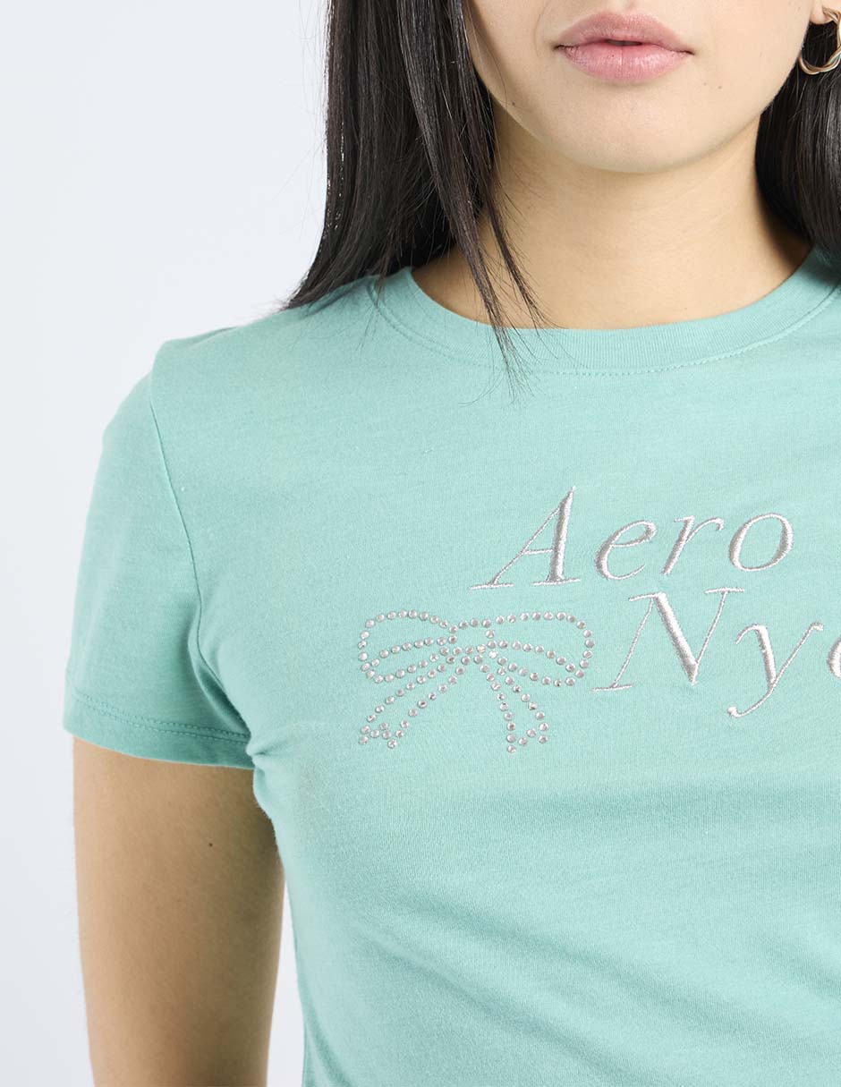 Playera manga corta cuello redondo para mujer 4