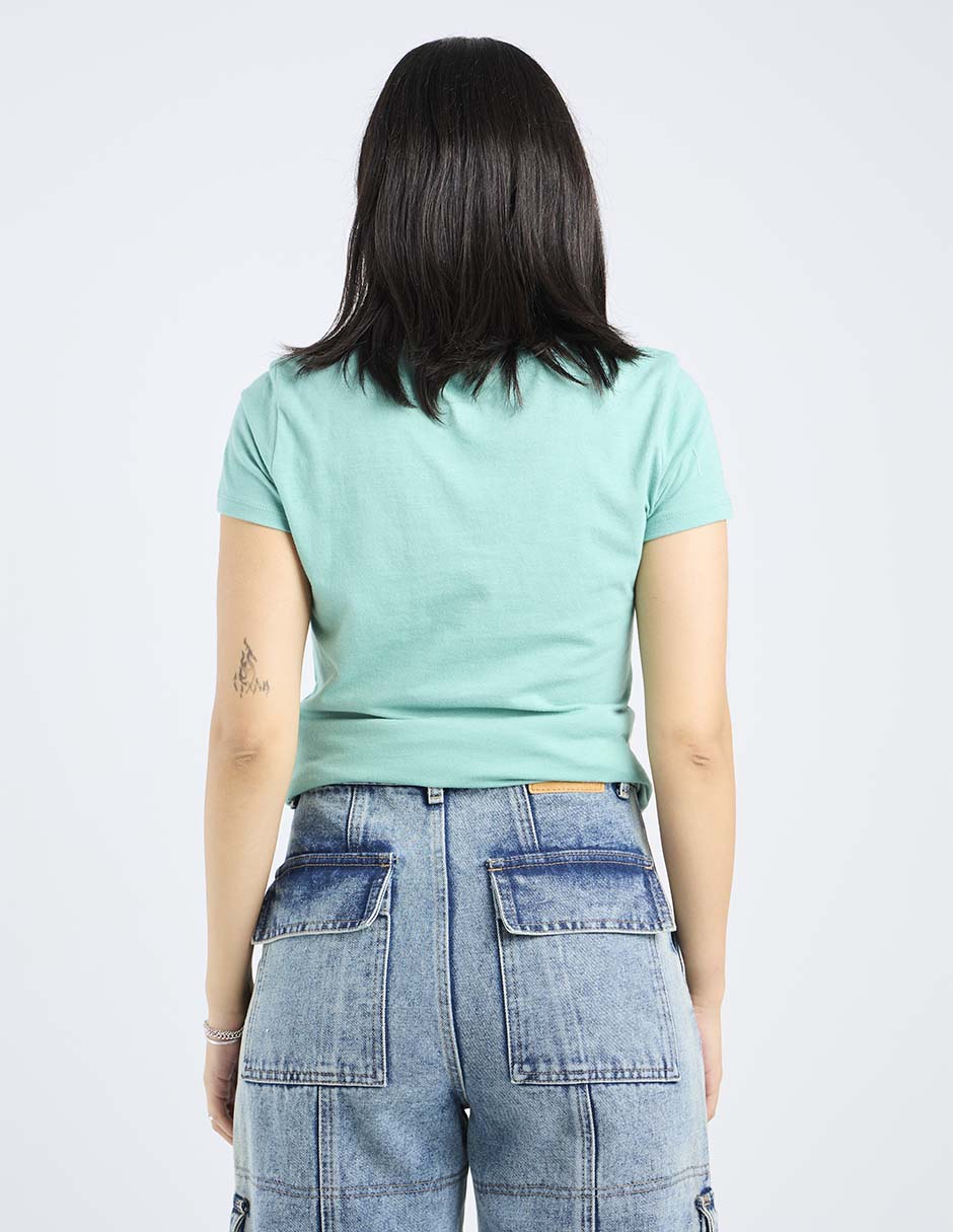 Playera manga corta cuello redondo para mujer 7