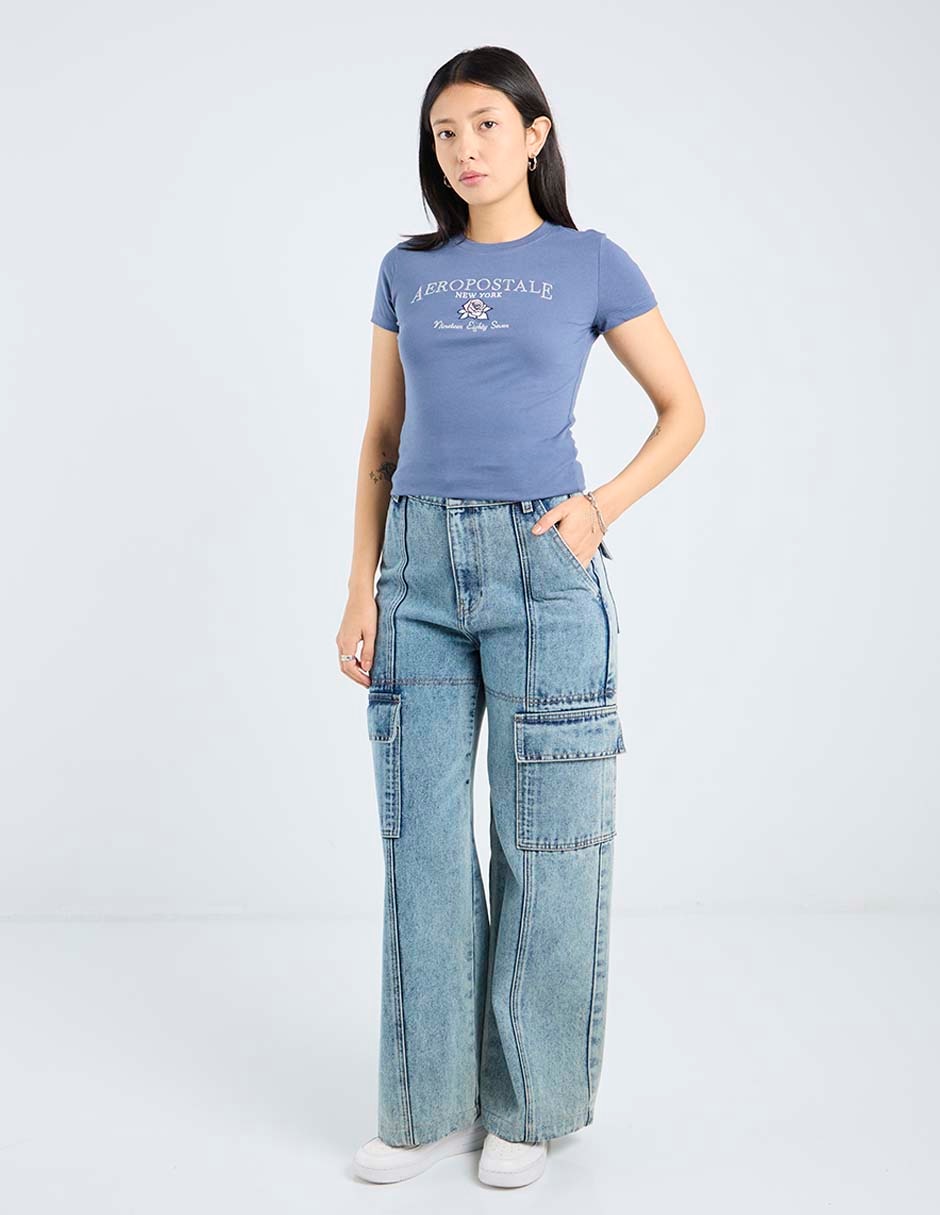 Playera manga corta cuello redondo para mujer 2