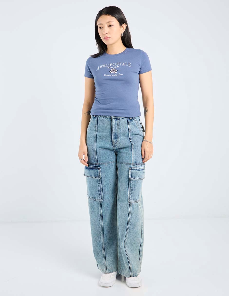 Playera manga corta cuello redondo para mujer 3