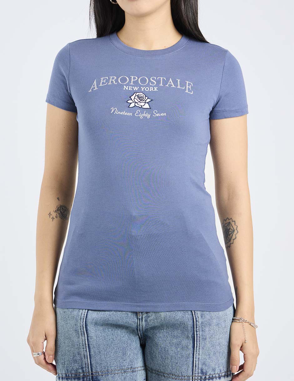 Playera manga corta cuello redondo para mujer 6
