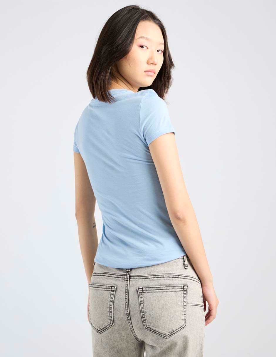 Playera manga corta cuello redondo para mujer 2