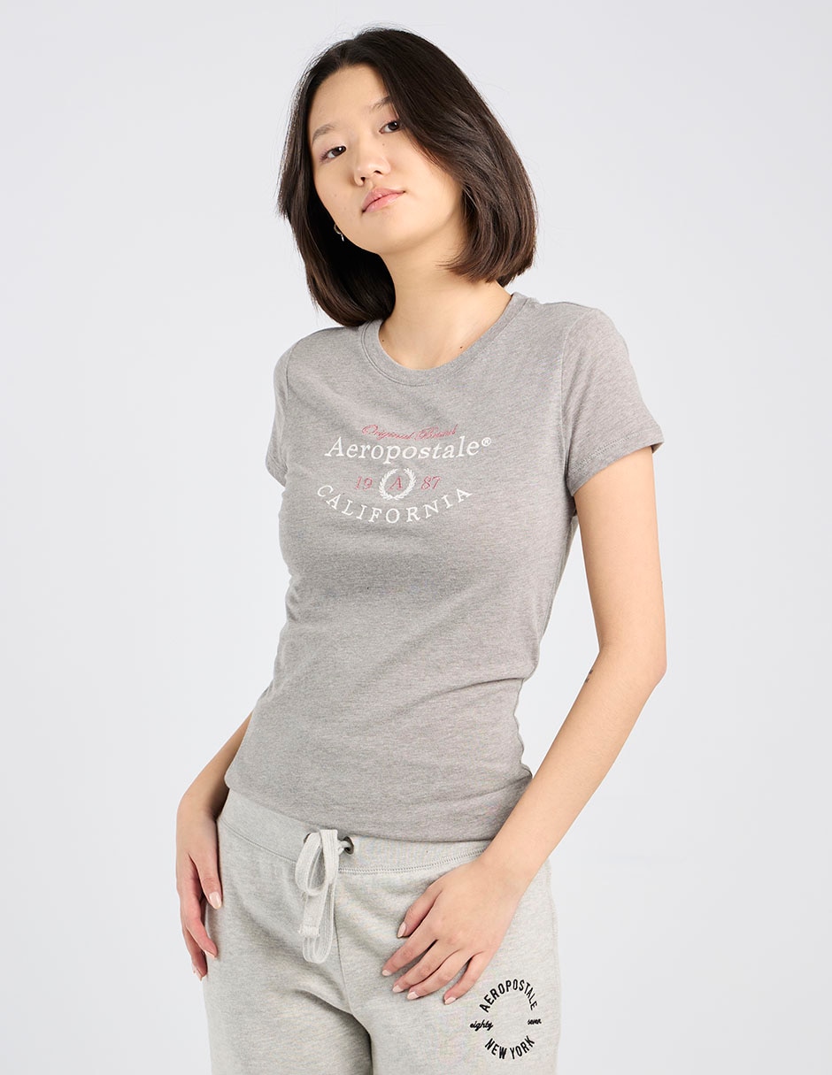 Playera manga corta cuello redondo para mujer
