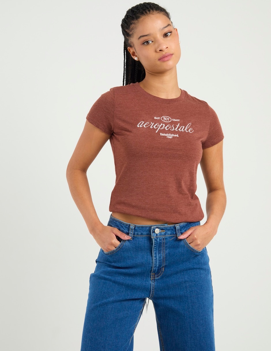 Playera manga corta cuello redondo para mujer 2