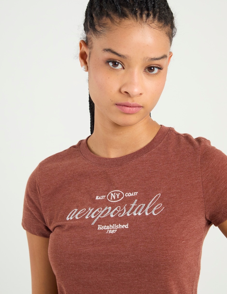 Playera manga corta cuello redondo para mujer 4