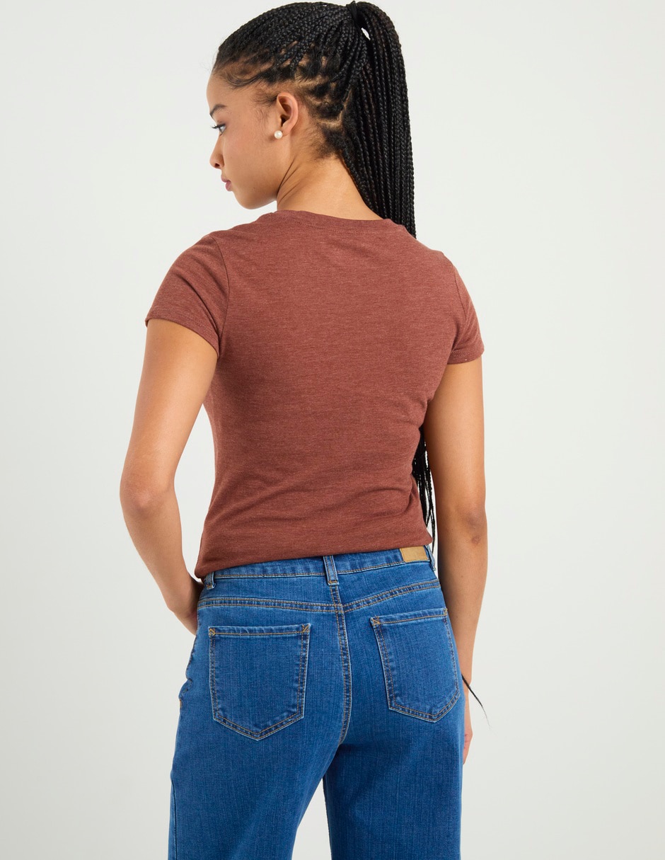 Playera manga corta cuello redondo para mujer 6
