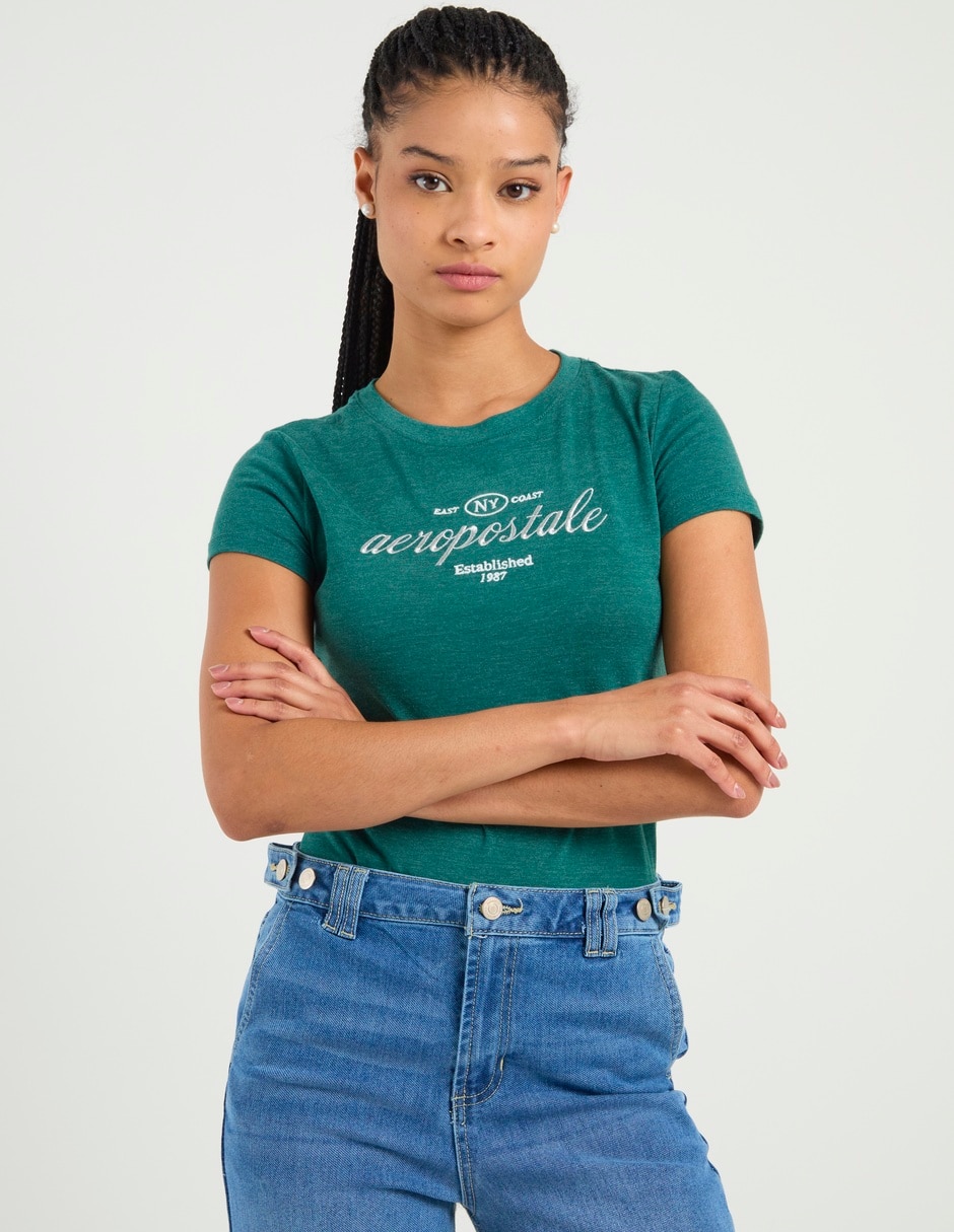 Playera manga corta cuello redondo para mujer Playera manga corta cuello redondo para mujer