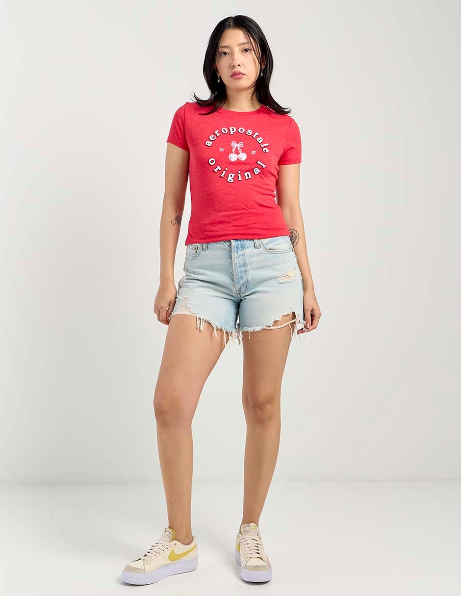 Playera manga corta cuello redondo para mujer 2