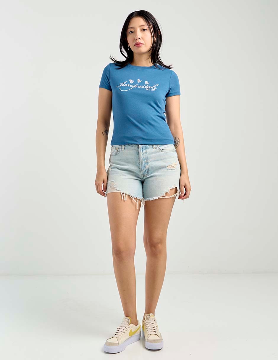 Playera manga corta cuello redondo para mujer 2