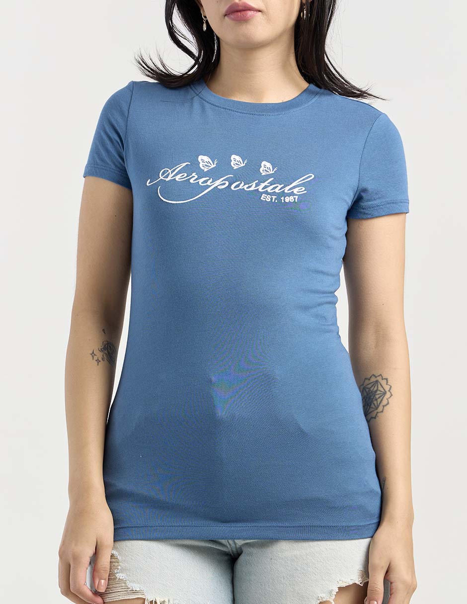 Playera manga corta cuello redondo para mujer 6