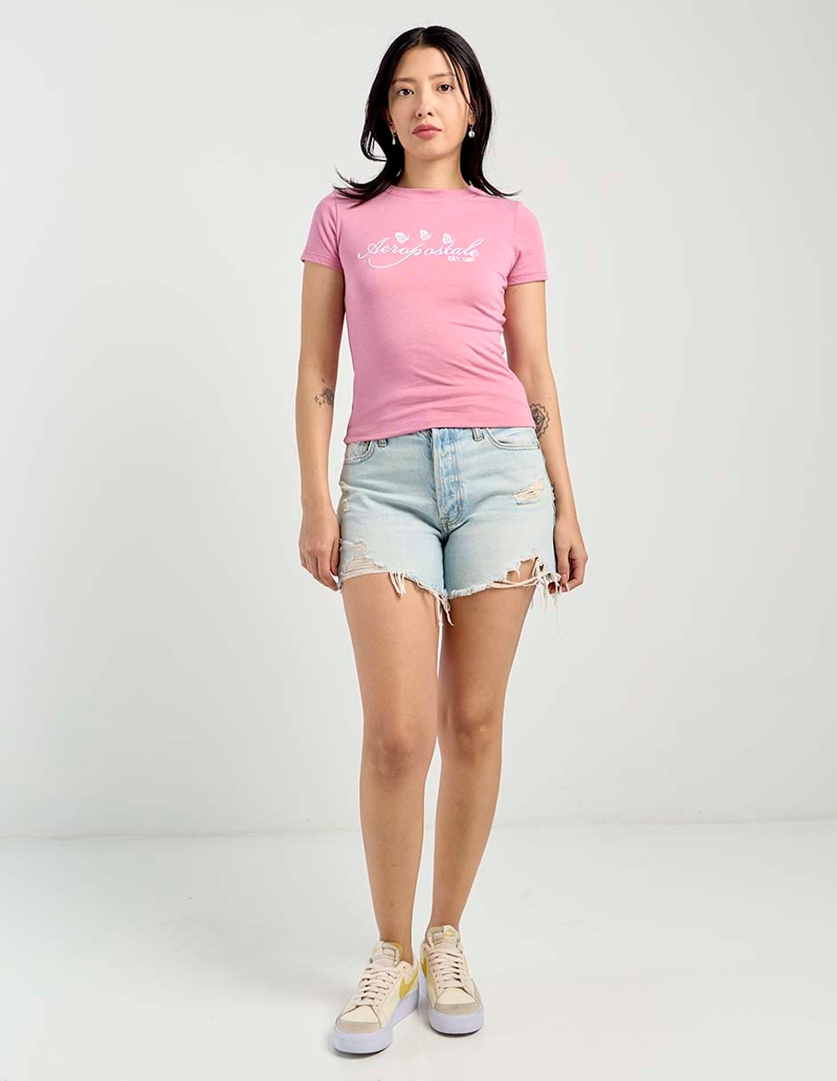 Playera manga corta Aero cuello redondo para mujer