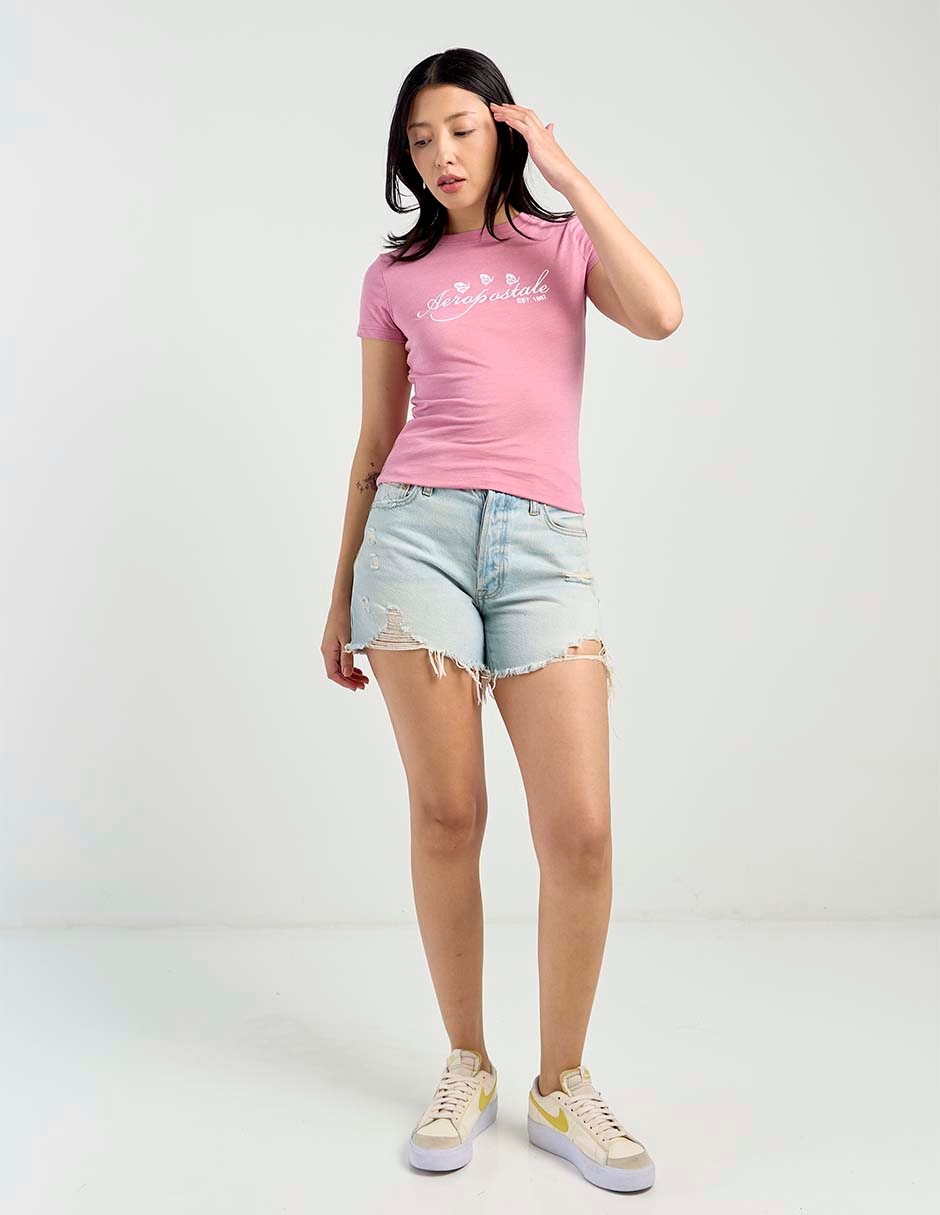 Playera manga corta Aero cuello redondo para mujer