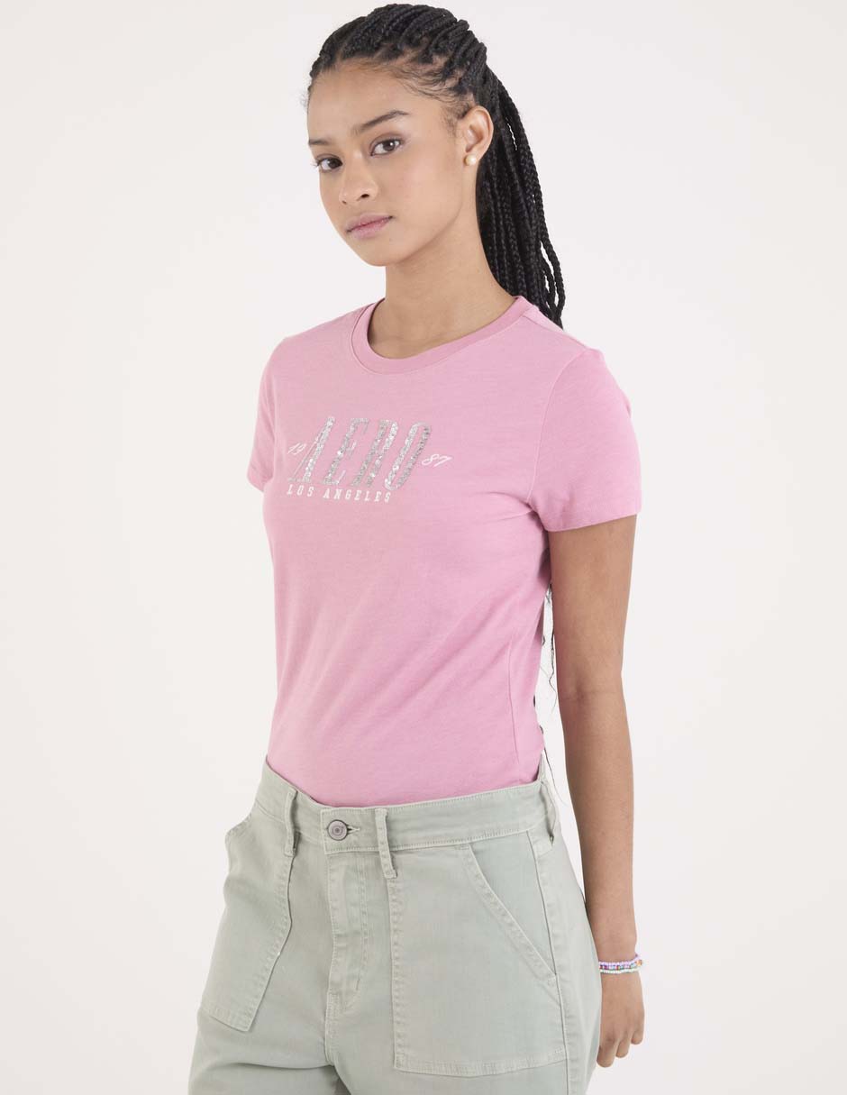 Playera manga corta cuello redondo para mujer Playera manga corta cuello redondo para mujer