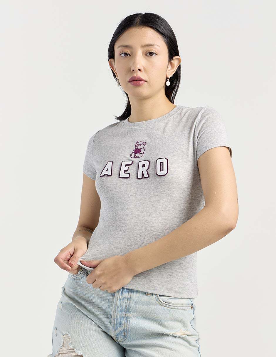 Playera manga corta cuello redondo para mujer