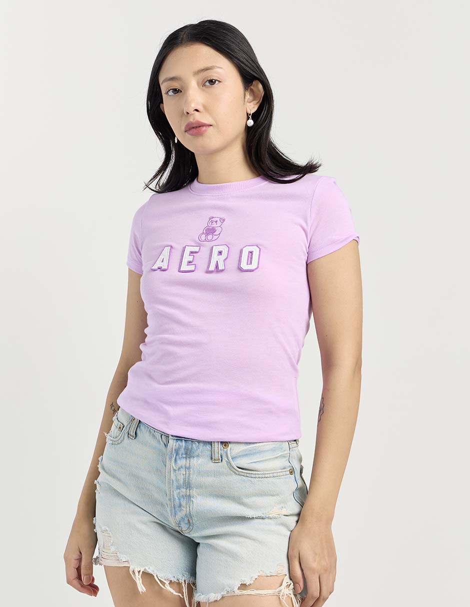 Playera manga corta cuello redondo para mujer