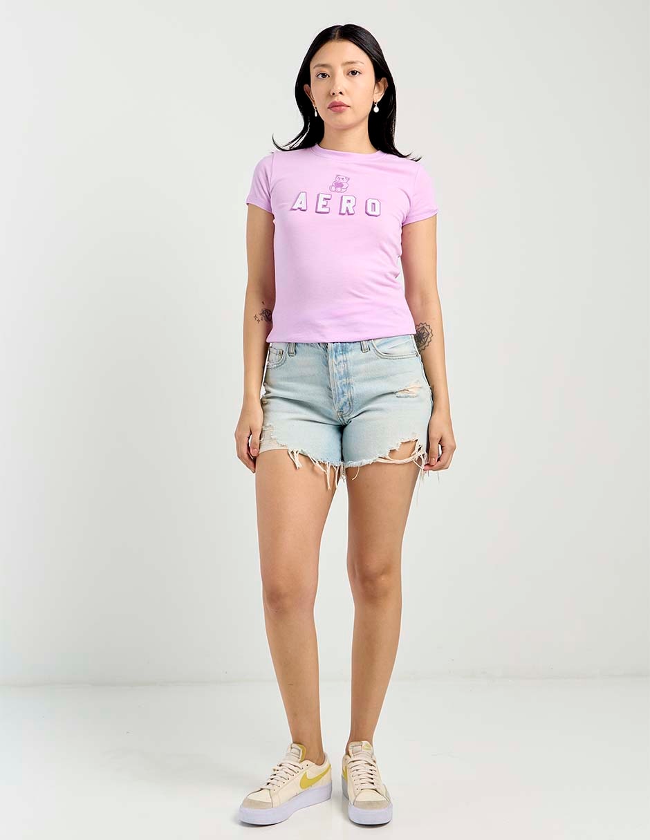 Playera manga corta cuello redondo para mujer 2