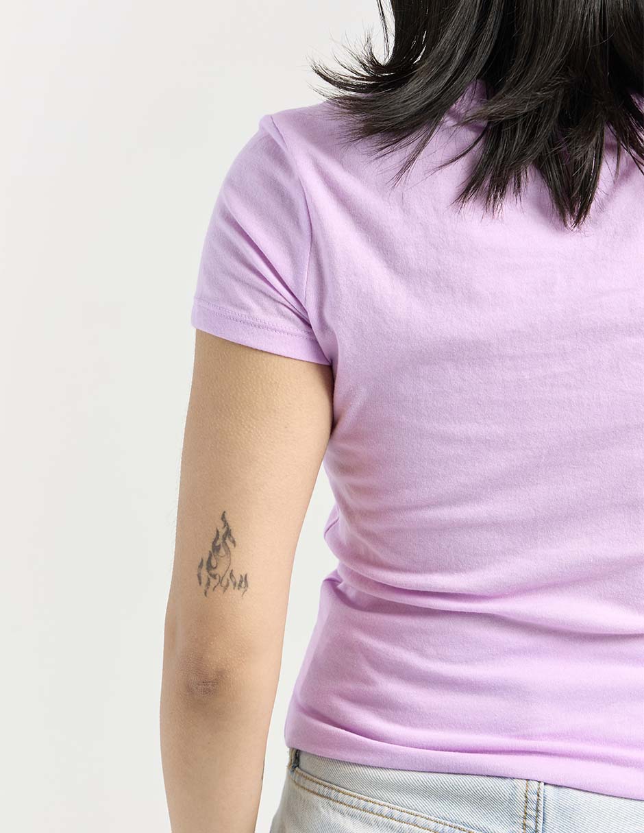 Playera manga corta cuello redondo para mujer 5