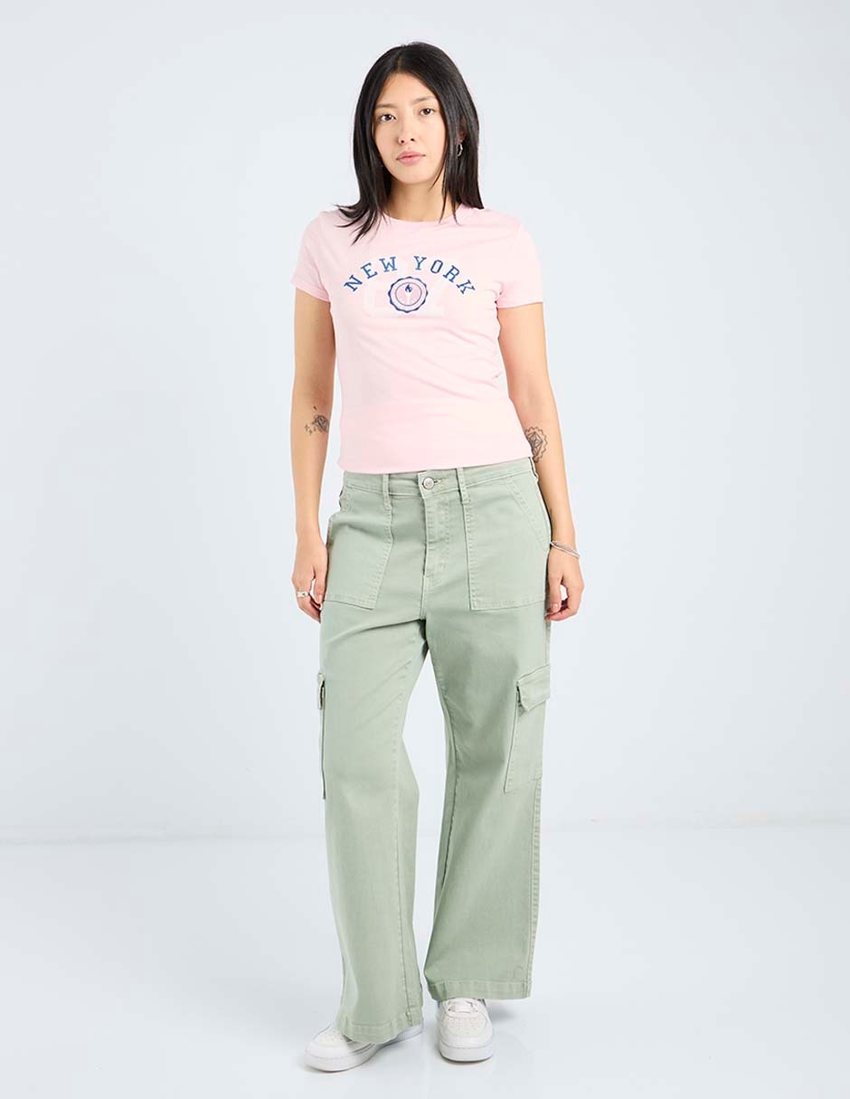 Playera manga corta cuello redondo para mujer 2