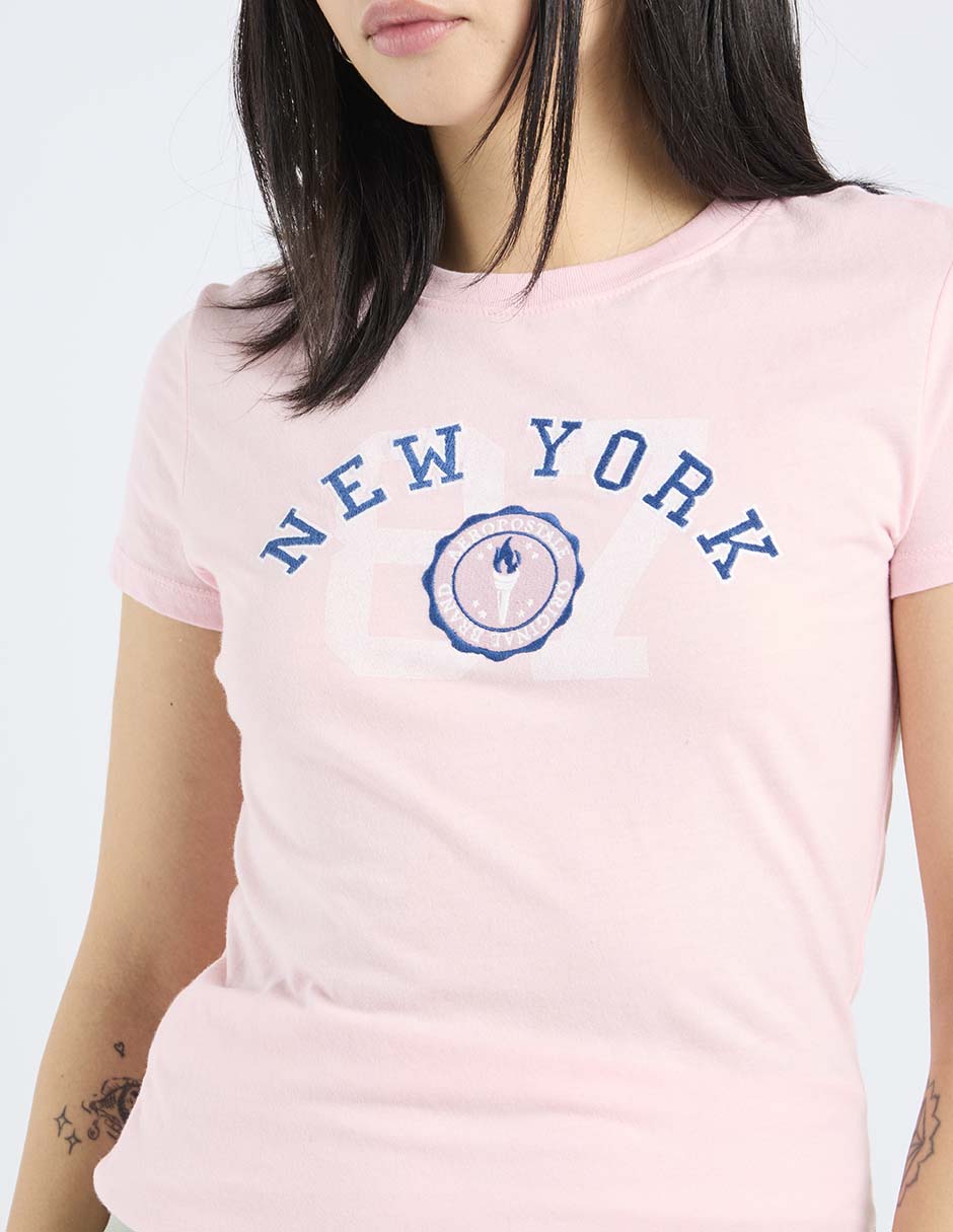 Playera manga corta cuello redondo para mujer 4
