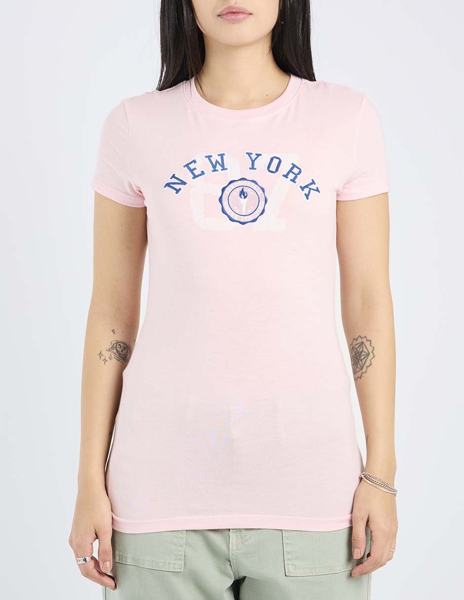 Playera manga corta cuello redondo para mujer 6