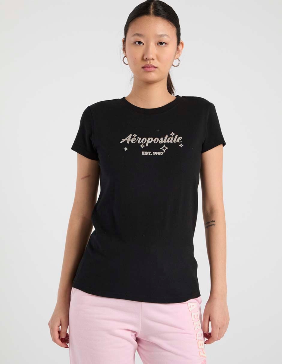 Playera manga corta cuello redondo para mujer