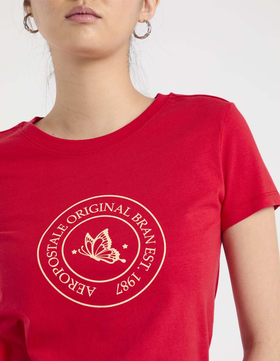 Playera manga corta cuello redondo para mujer 4