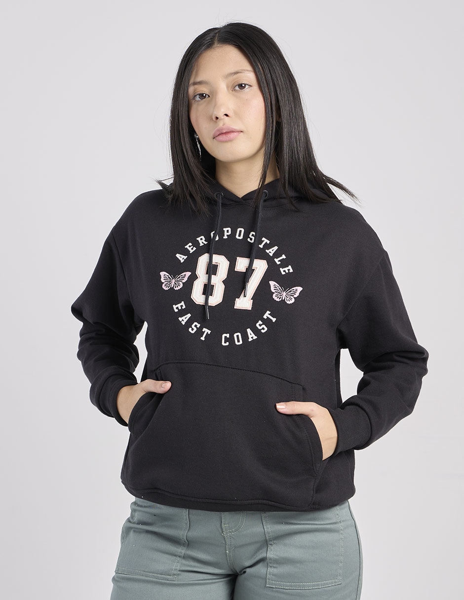 Sudadera con capucha y bolsa para mujer
