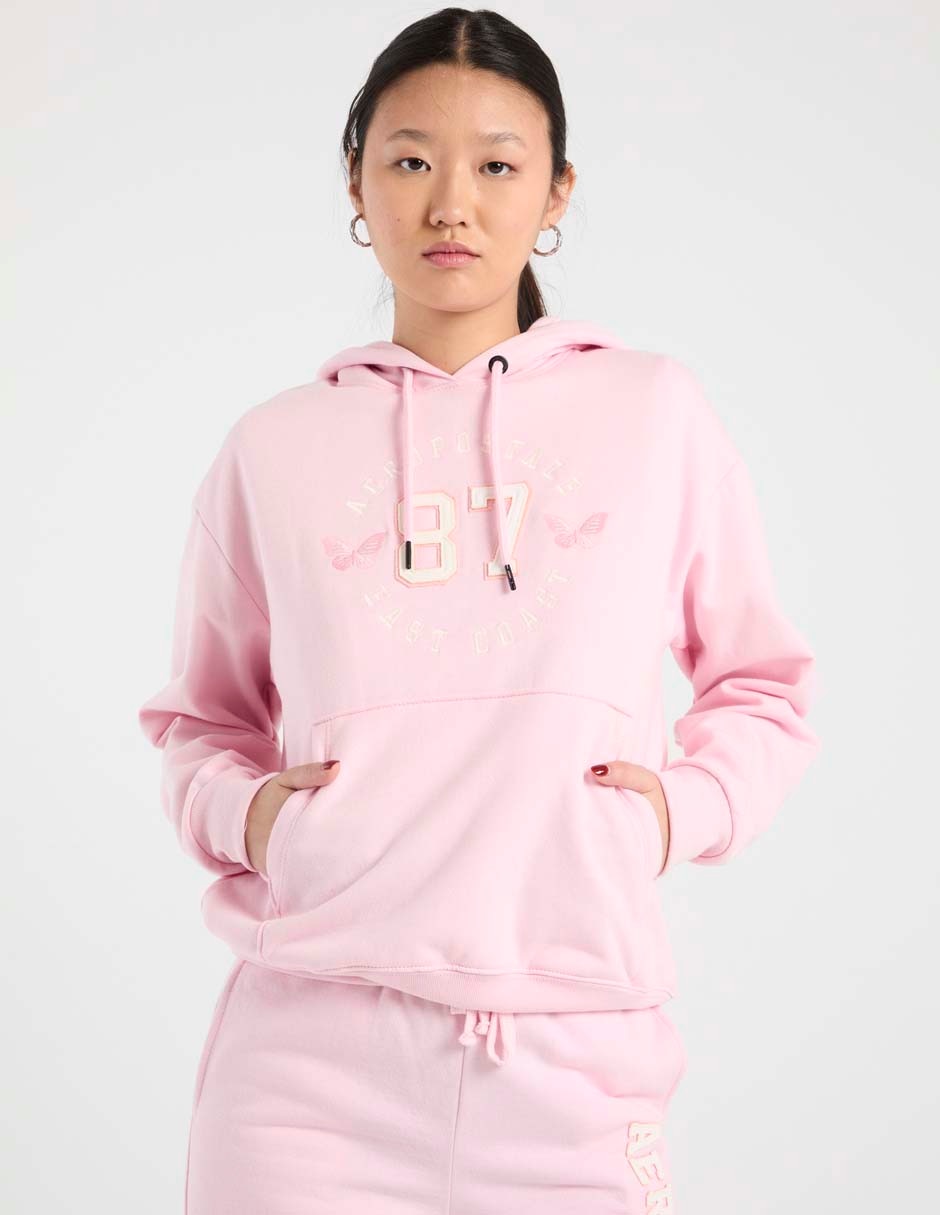 Sudadera con capucha y bolsa para mujer