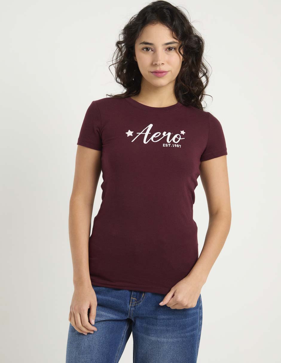 Playera manga corta cuello redondo para mujer