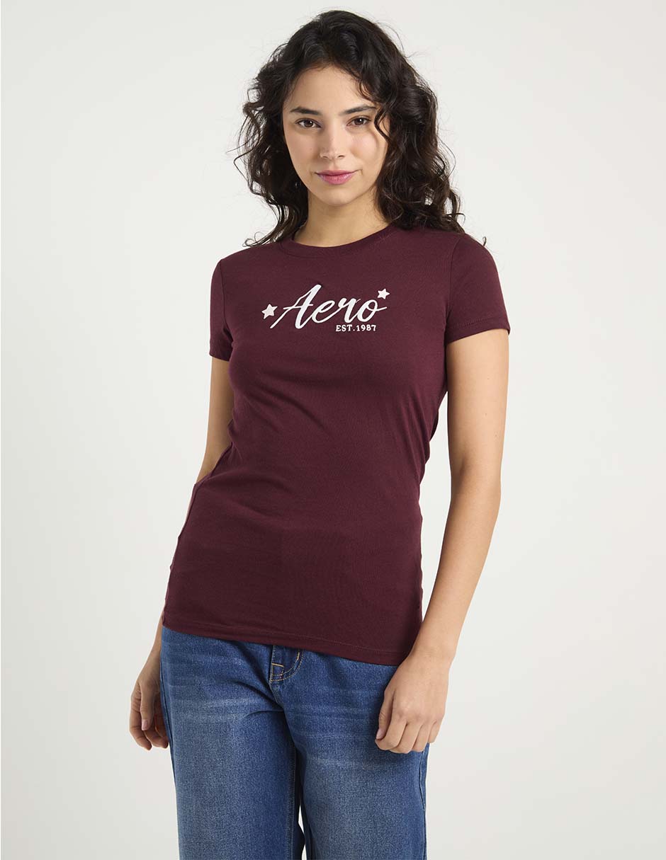 Playera manga corta aéropostale cuello redondo para mujer 7