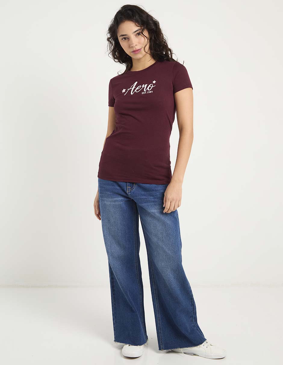 Playera manga corta aéropostale cuello redondo para mujer 8