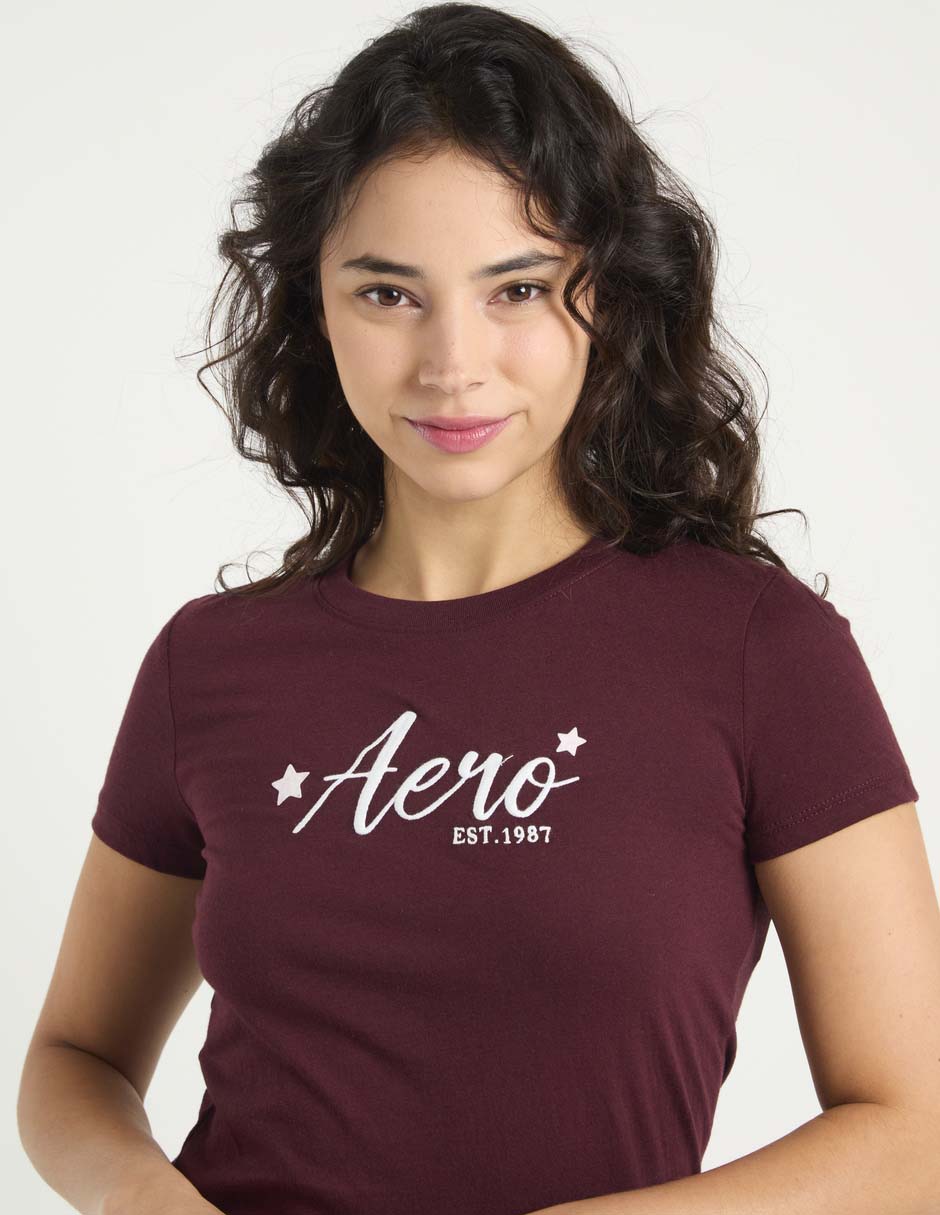 Playera manga corta aéropostale cuello redondo para mujer 9