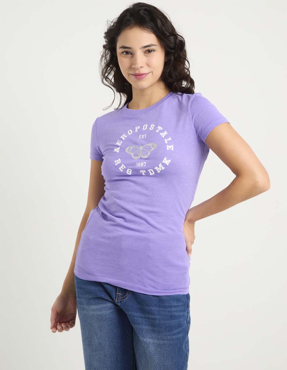 Playera manga corta Aero cuello redondo para mujer