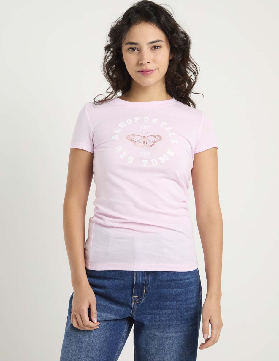 Playera manga corta cuello redondo para mujer 2