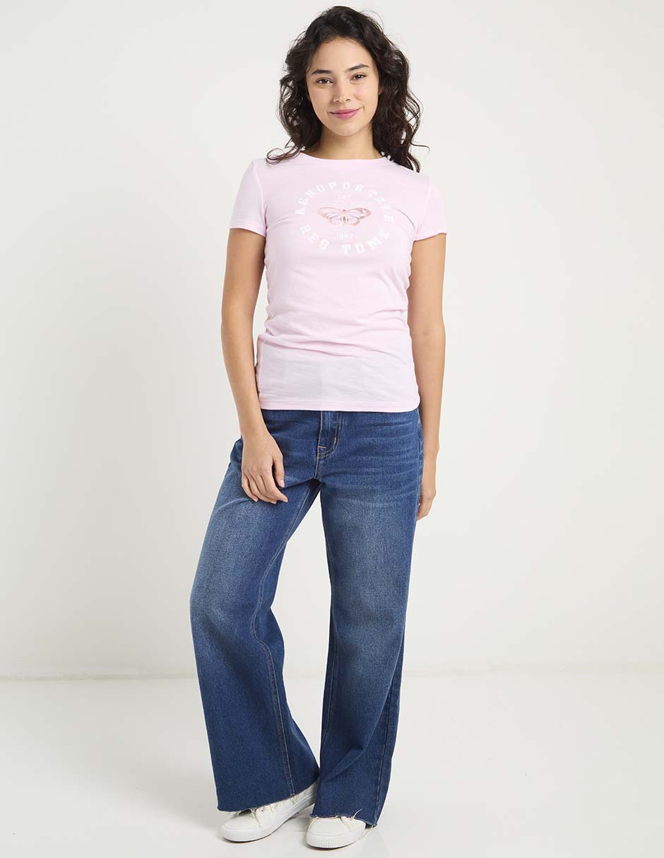 Playera manga corta cuello redondo para mujer 3
